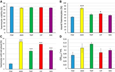 Effects of Three Widely Used Antibiotics and Their Mixture on the Haemocytes of the Clam Ruditapes philippinarum